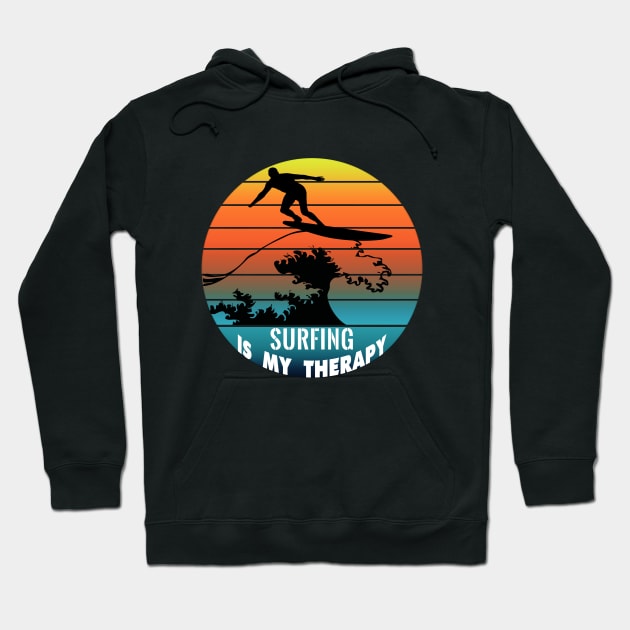 Surfing Is My Therapy Hoodie by remixer2020